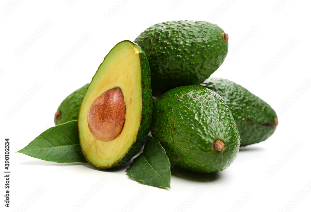 Avocado on a white background