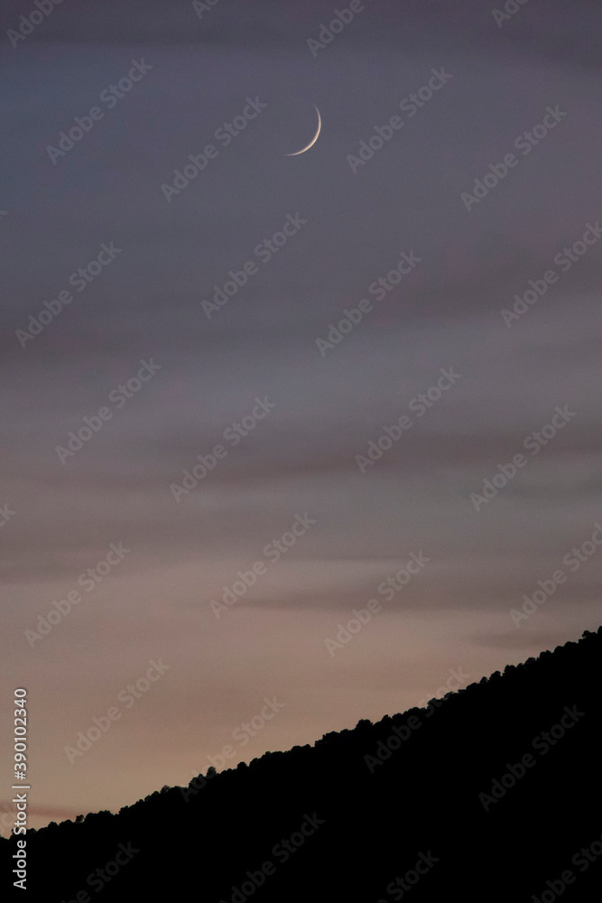 moon in a sunset moon in a sunset