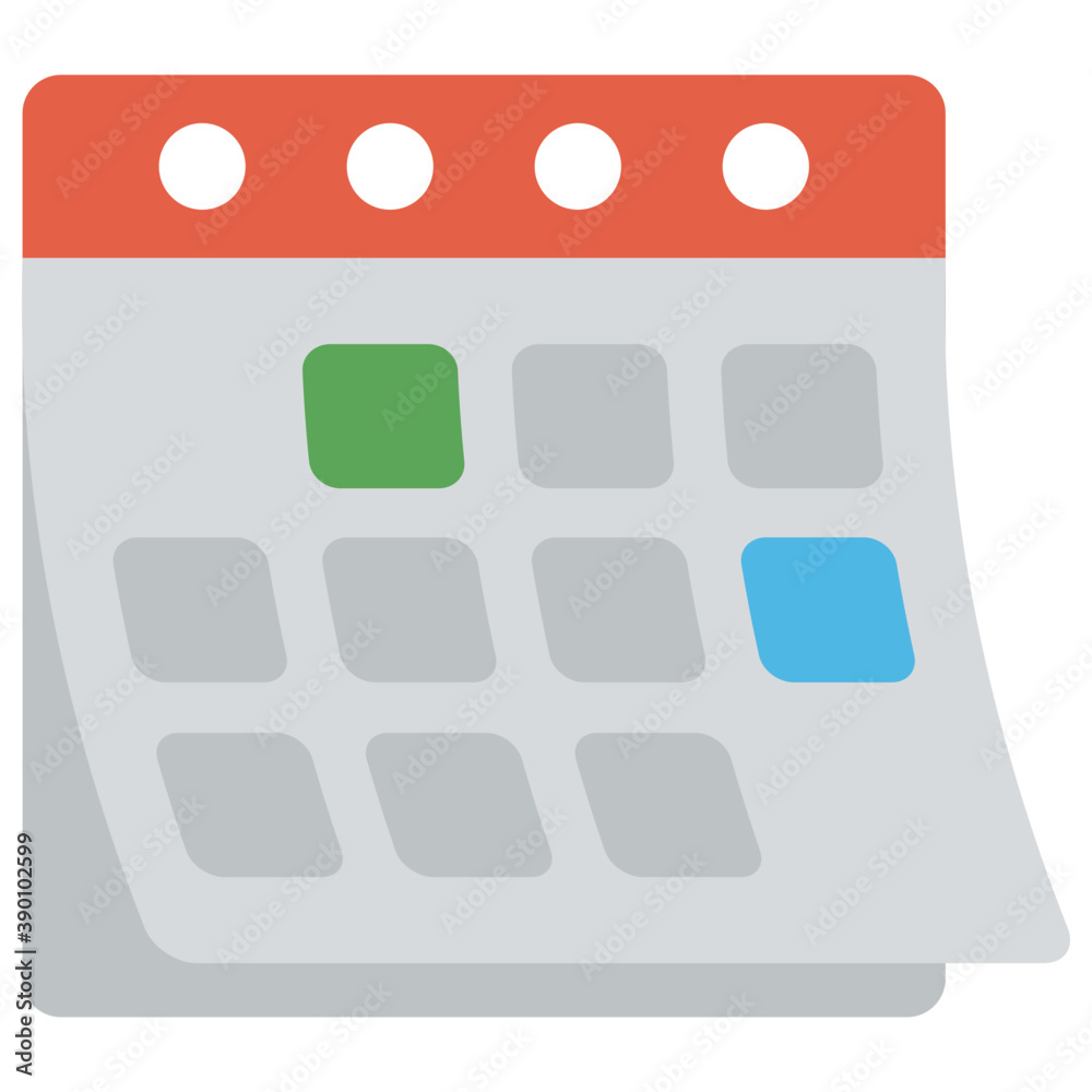 A flat icon design of wall calendar or day planner
A flat icon design of wall calendar or day planner