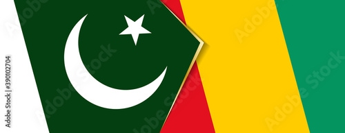 Pakistan and Guinea flags, two vector flags.