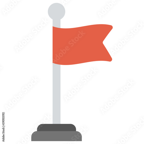 
A fluttering flag on stand stick, flat vector icon design
