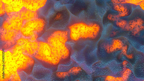 Hot molten lava 3D render i...