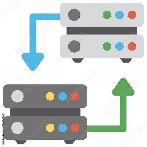 
Monitor designed and connected with servers symbolic of network database

