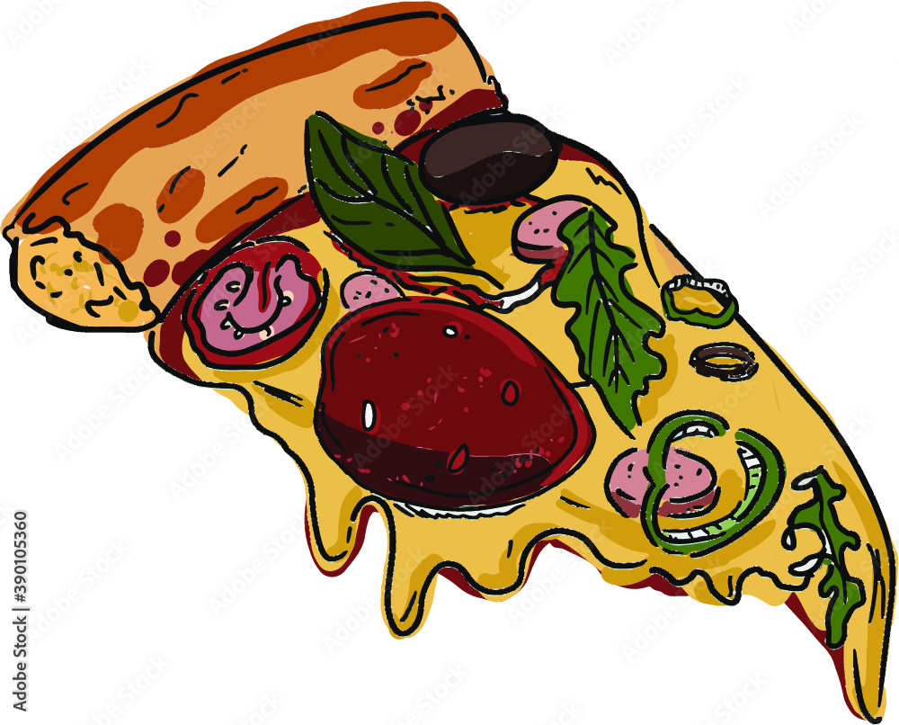 illustration of pizza, vector illustration of pizza, vector