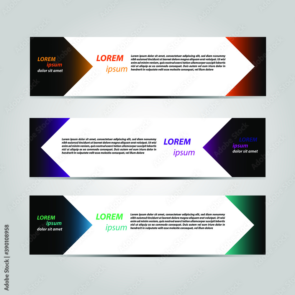 Banner Background Design Vector Template With Attractive And Simple Style with Three Designs