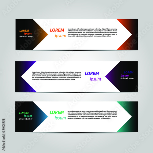 Banner Background Design Vector Template With Attractive And Simple Style with Three Designs