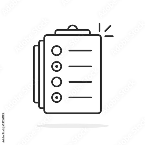black thin line test or exam icon