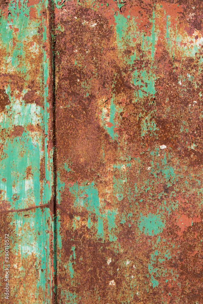 abstract corroded old green paint on metal walls The wall is cracked with old green paint, Rusty on old metal background ,Metal rust Texture, old metal iron rust texture