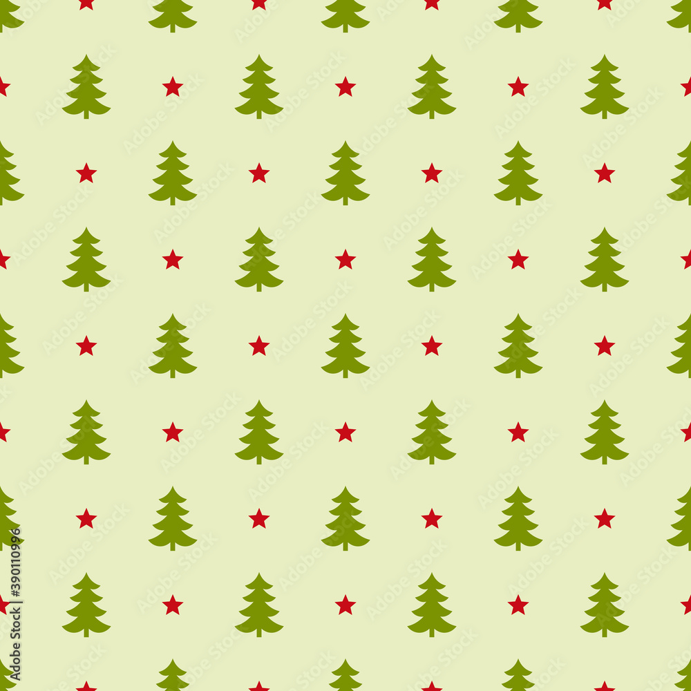 Christmas trees and stars seamless pattern wallpaper. Christmas trees and stars seamless pattern wallpaper.