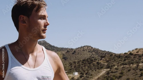 Young Man Exploring Spanish Landscape