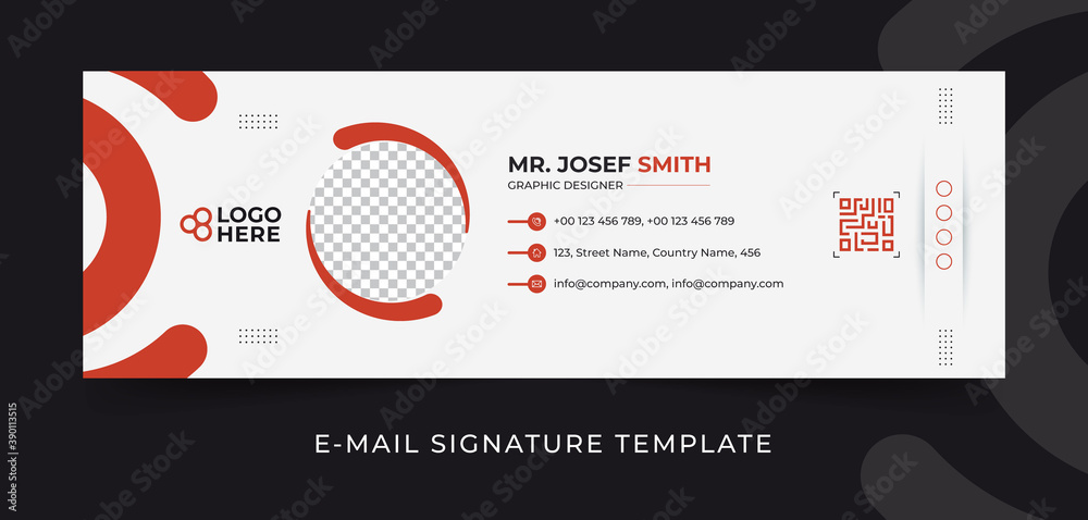 Modern corporate email signature vector template - obrazy, fototapety, plakaty 