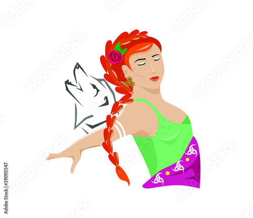 
The illustration with a Scandinavian goddess - Frigg Godness