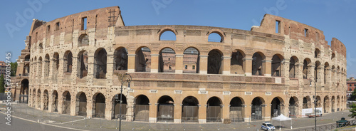 Panoramic view at roman Colossum at Roma in Italy photo