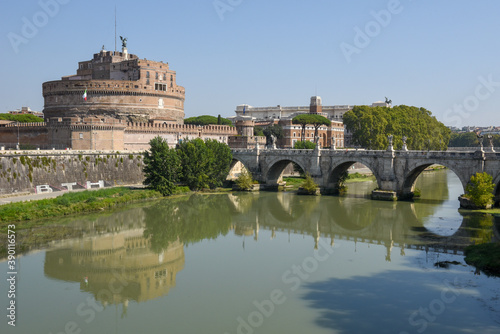 View at castle saint Angelo on Rome in Italy