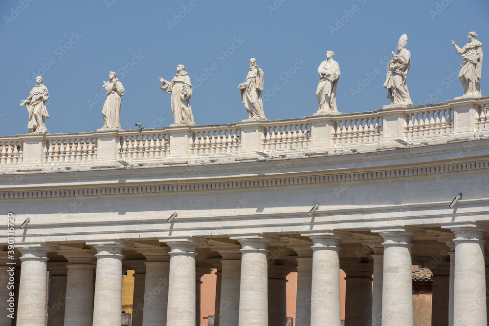 Architectural detail at St Peter square in Vatican city