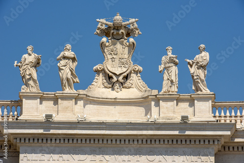 Architectural detail at St Peter square in Vatican city © fotoember