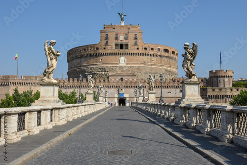 View at castle saint Angelo on Rome in Italy