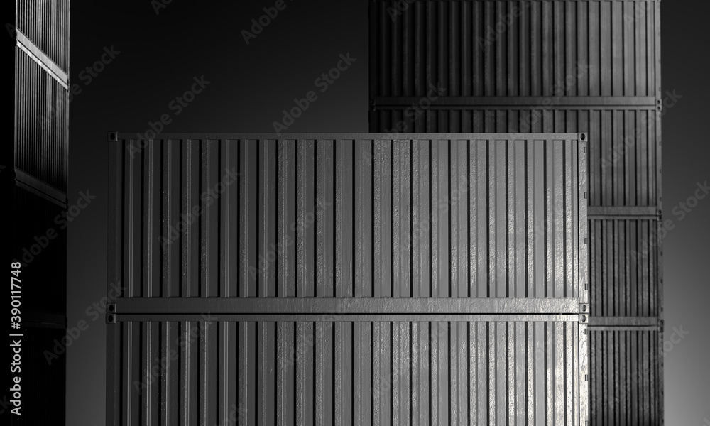 Gray Containers Cargo Ship. 3d rendering Gray Containers Cargo Ship. 3d rendering