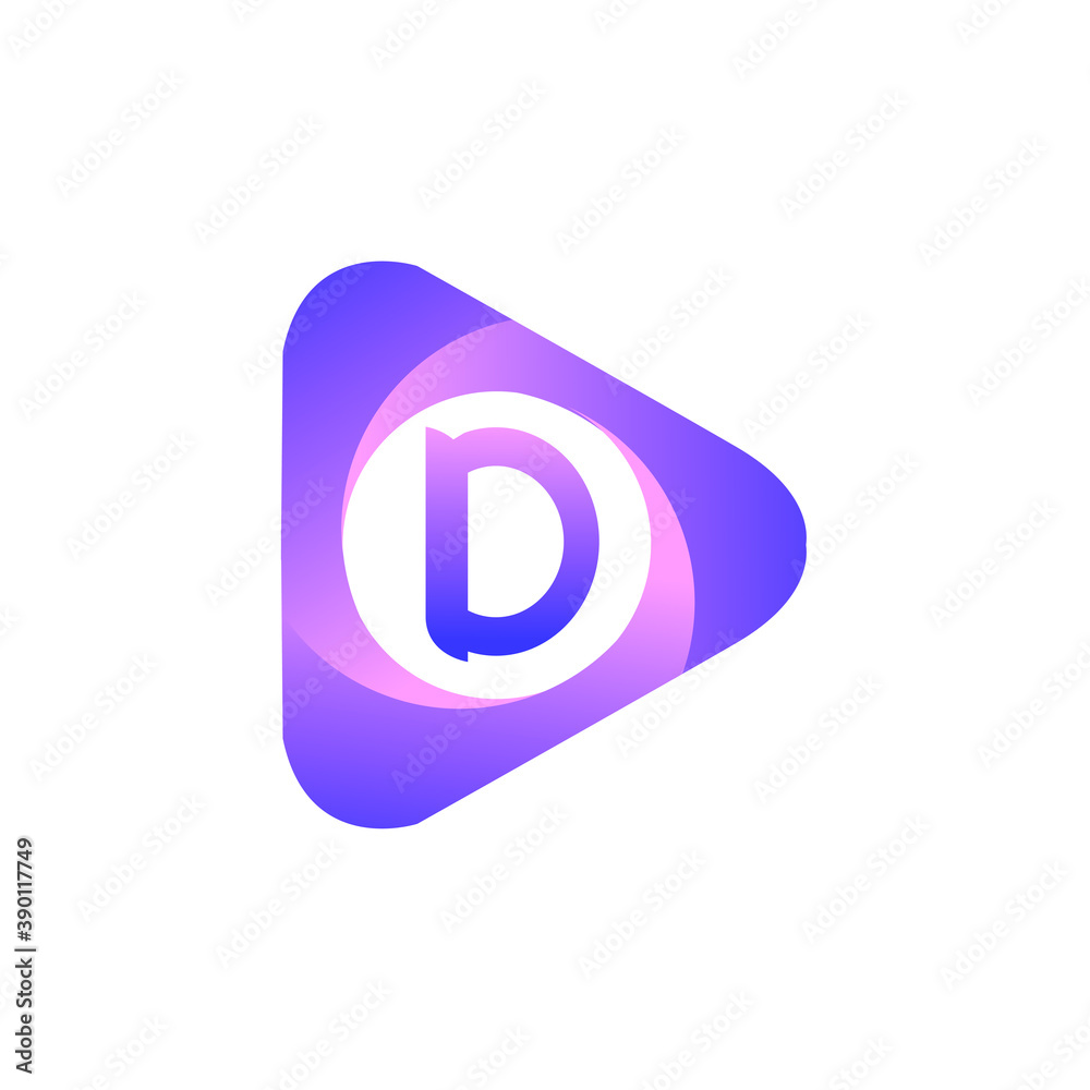D letter colorful logo in the triangle shape, Vector design template elements for your Business or company identity. D letter colorful logo in the triangle shape, Vector design template elements for your Business or company identity.