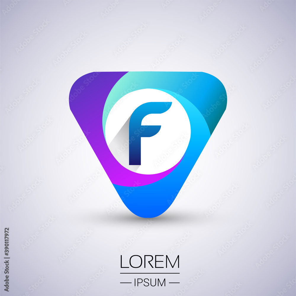 F letter colorful logo in the triangle shape, Vector design template elements for your Business or company identity. F letter colorful logo in the triangle shape, Vector design template elements for your Business or company identity.