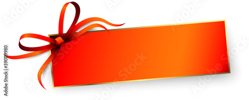 free space paper with ribbon bow