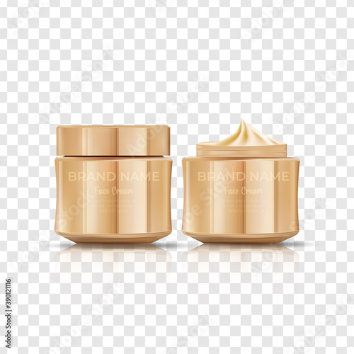 Realistic cosmetic mockup on transparent background.
