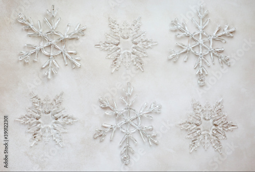 Christmas background with snowflakes in natural colors.