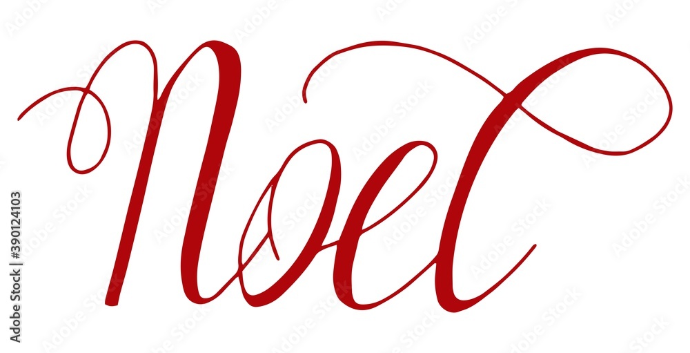 Lettering - Noel. White background, isolate. Stock illustration. Lettering - Noel. White background, isolate. Stock illustration.