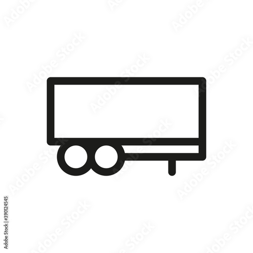 Semi trailer isolated icon, semi-trailer outline vector icon with editable stroke 