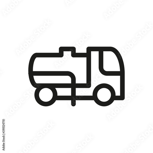Sewer suction machine isolated icon, vacuum truck outline vector icon with editable stroke