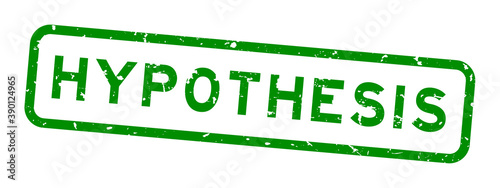 Grunge green hypothesis word square rubber seal stamp on white background