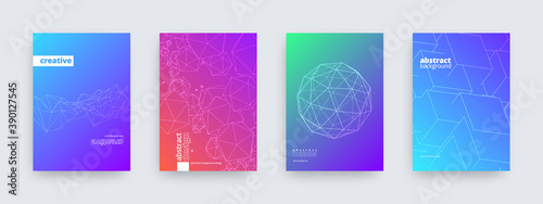 Background designs, set of modern covers, abstract patterns, vector illustration