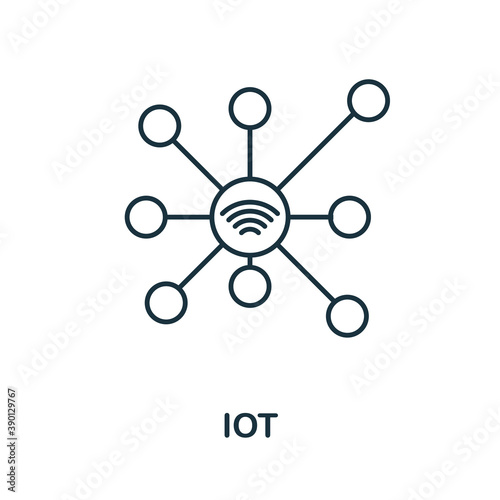 Iot line icon. Simple element from digital disruption collection. Outline Iot icon element