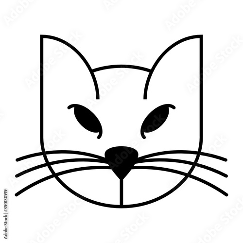 Angry Kitten Face Concept Vector Icon Design, â€ŽCat and Dogs accessories Symbol on White Background,  kitty Face Close View with Hair 