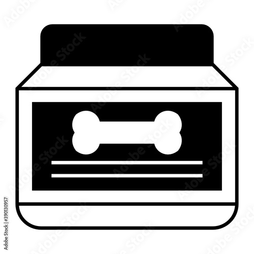 Pet Lotion Concept, Grooming Cosmetics Vector Glyph Icon Design, Cat and Dogs Products supplies Symbol on White Background 