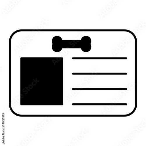 Pet Identity Microchip Concept, Smart Animal Id Card vector Glyph Icon design, Shelter House Symbol on White background 