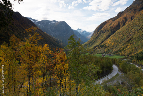 View from Hjelledalen, Stryn, Norway. photo