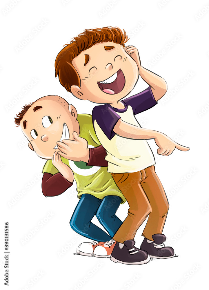 Children laughing and mocking Children laughing and mocking