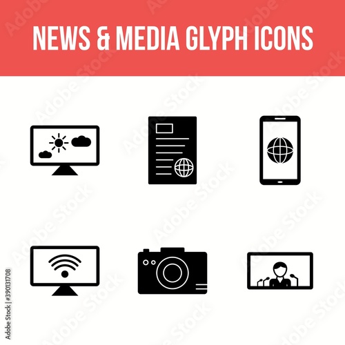 Unique News and Media Vector Icon Set