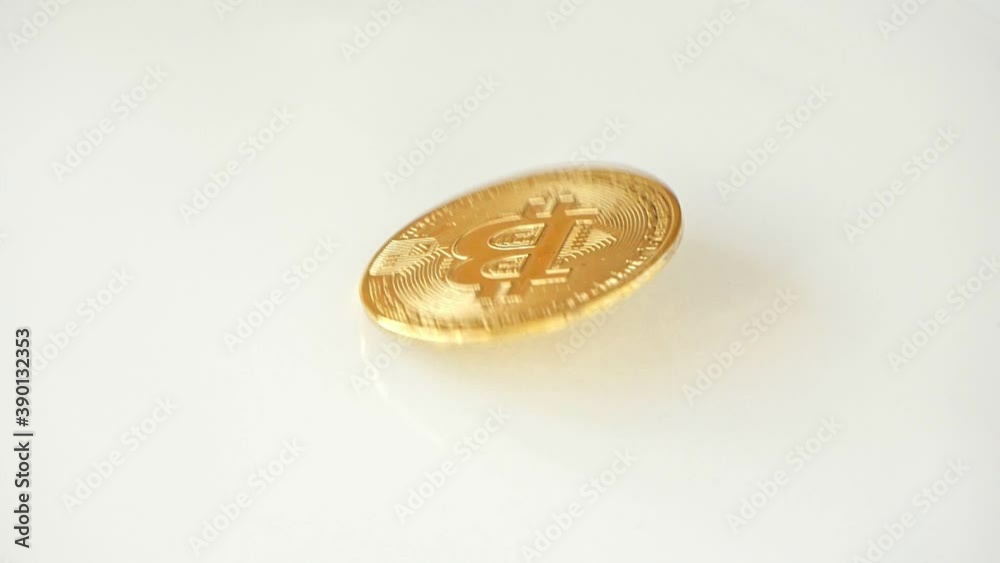 Bitcoin Rotating on a White Background. Crypto Currency Model and Mining Concept Visualization. Blockchain Technology Bitcoin Rotating on a White Background. Crypto Currency Model and Mining Concept Visualization. Blockchain Technology