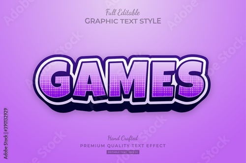 Purple Games Cartoon Editable Text Effect