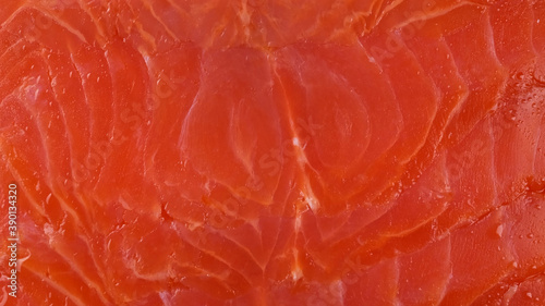 fresh salmon fillet macro, top view