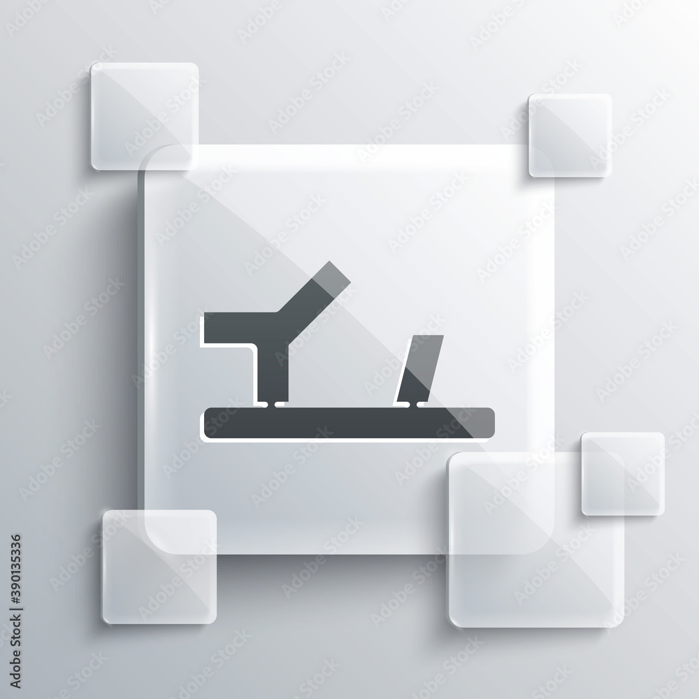 Grey Baby shoes icon isolated on grey background. Sandal sign. Square glass panels. Vector. Grey Baby shoes icon isolated on grey background. Sandal sign. Square glass panels. Vector.