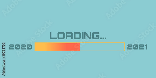Loading bar for 2021 goal planning business concept, vector illustration for graphic design, flat style