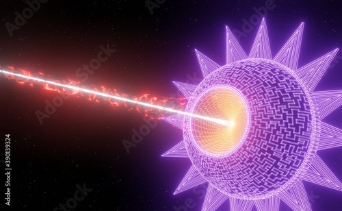Synthwave Star Sun Seamless animation 3d render