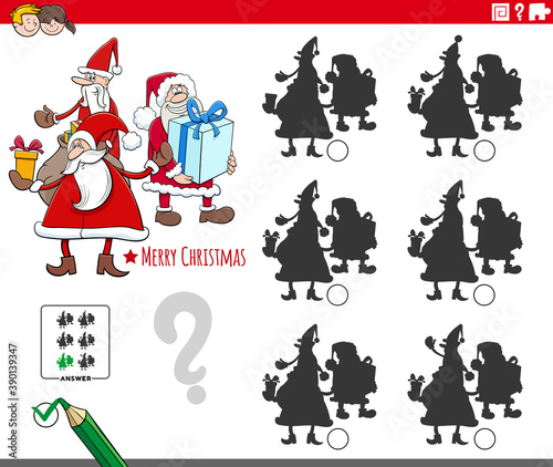 educational shadows game with children characters