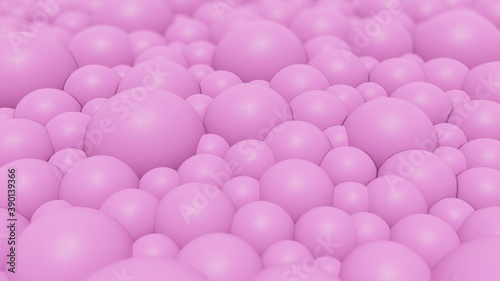 Abstract background of pink bubbles 3d illustration