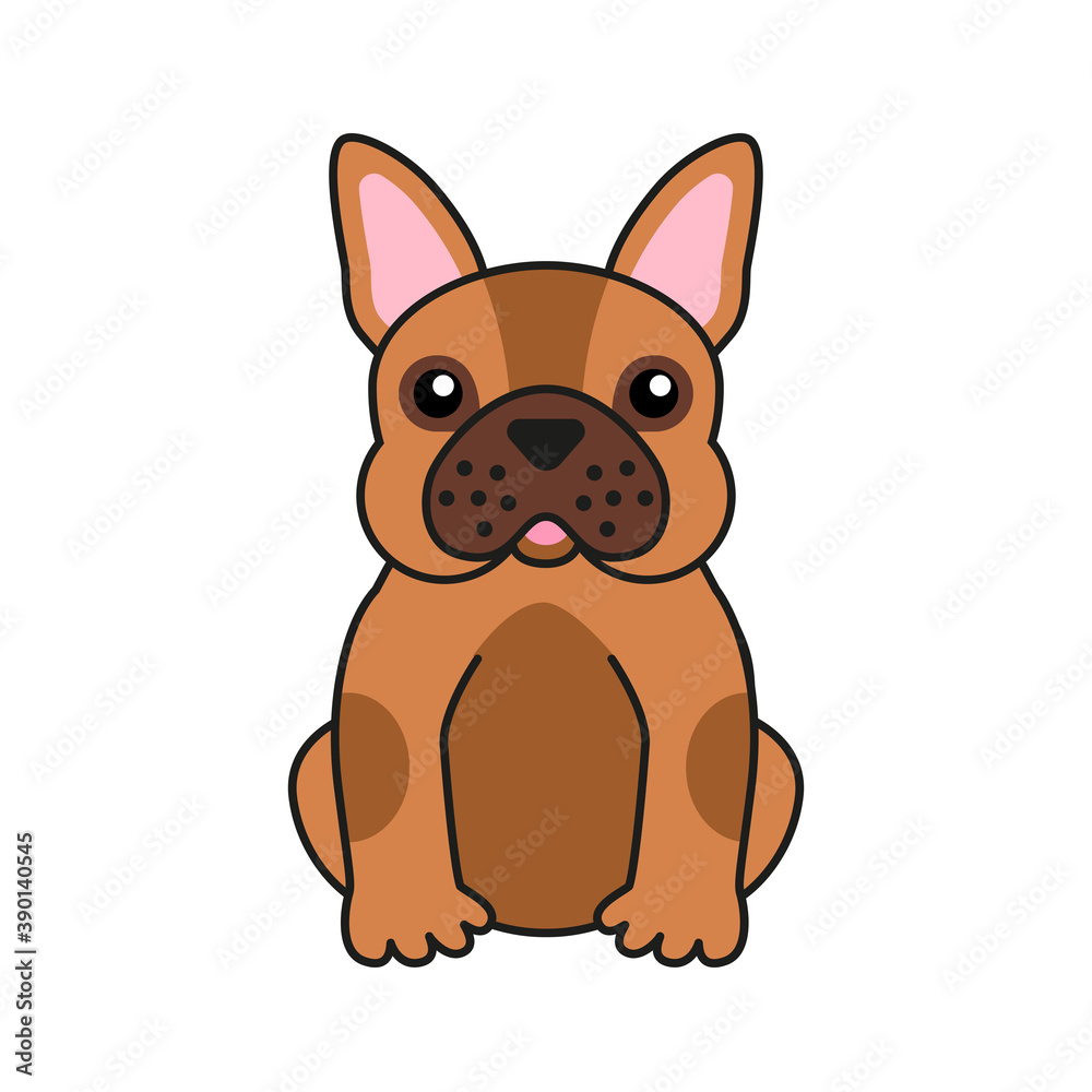 Cute French bulldog. Design for greeting card Cute French bulldog. Design for greeting card