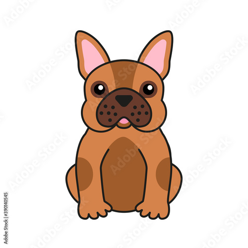 Cute French bulldog. Design for greeting card