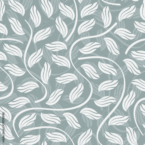 Leaves. Foliage Seamless Pattern. Floral Vector Background.